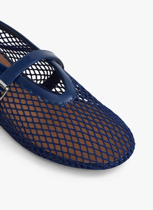 Midnight - Ballet Flats In Fishnet - GLAM MODA